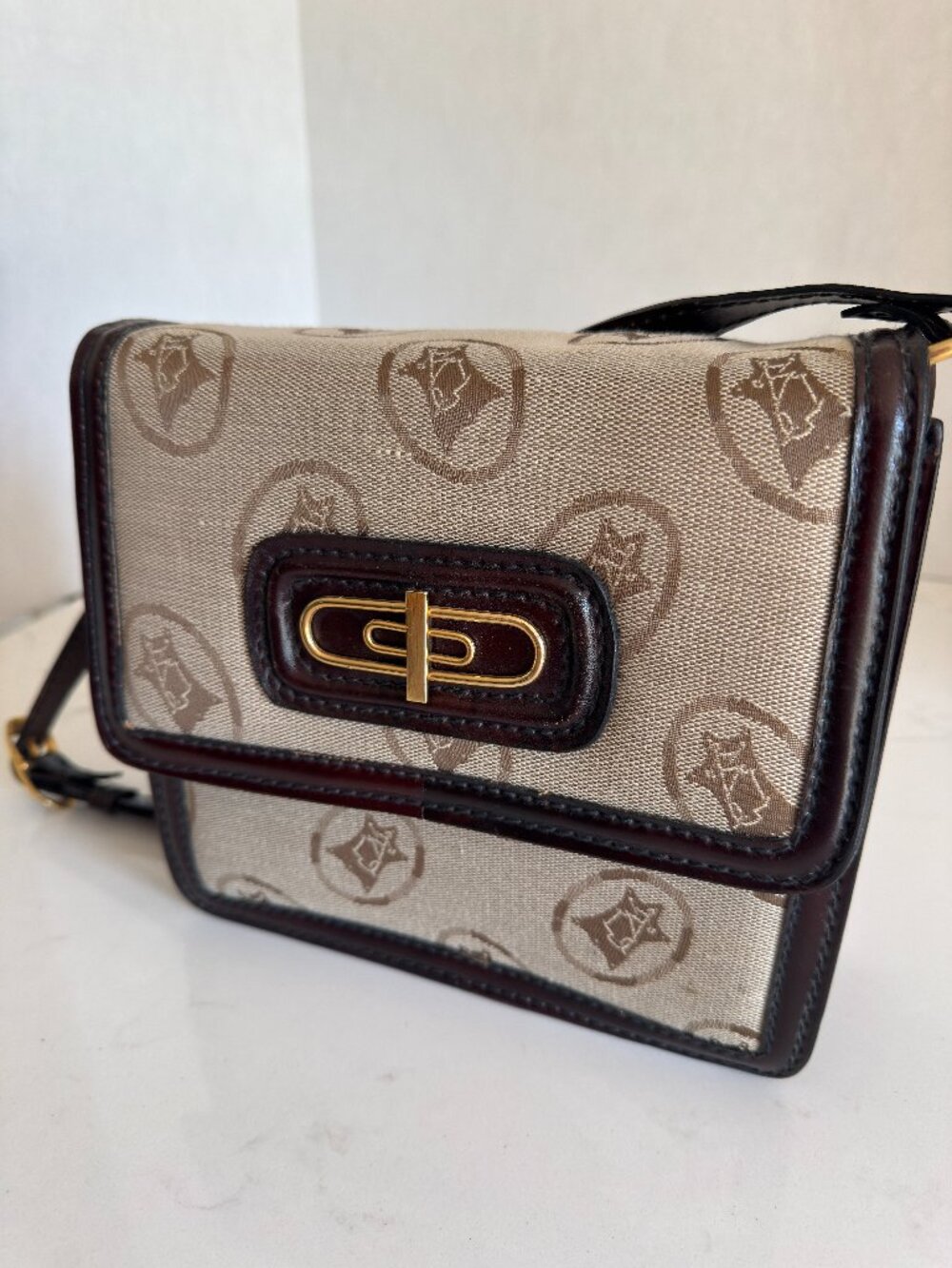 NWT Vintage i Santi Italy Crossbody Bag Deadstock New Monogram Canvas